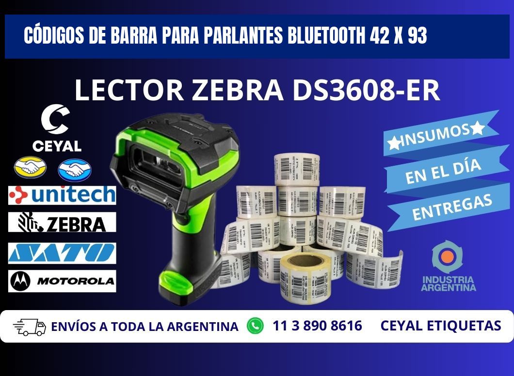 CÓDIGOS DE BARRA PARA PARLANTES BLUETOOTH 42 x 93