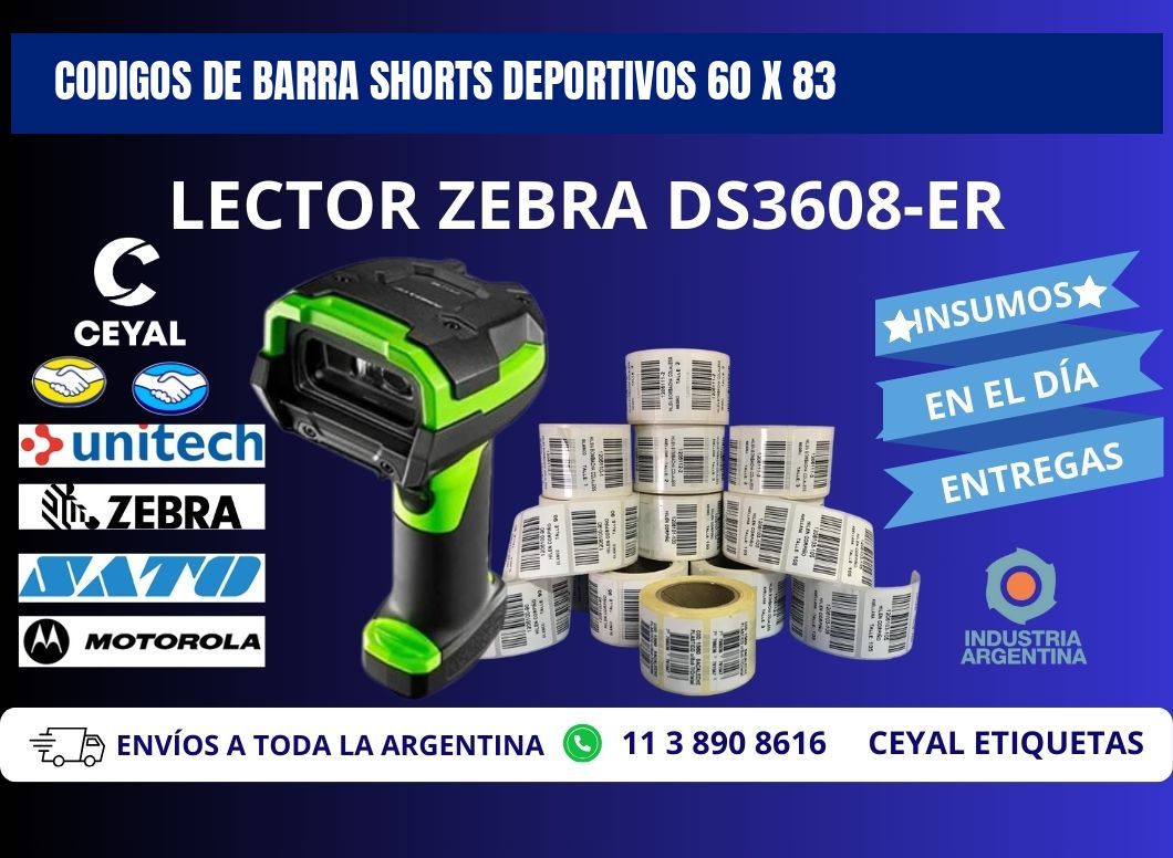 CODIGOS DE BARRA SHORTS DEPORTIVOS 60 x 83