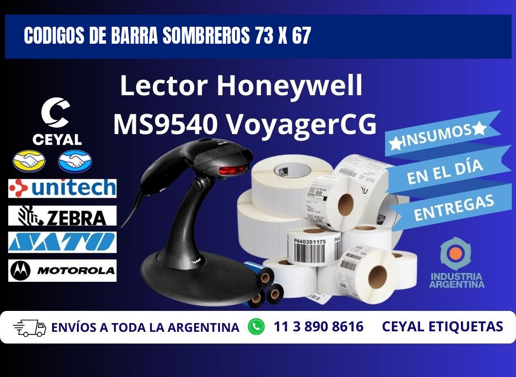 CODIGOS DE BARRA SOMBREROS 73 x 67