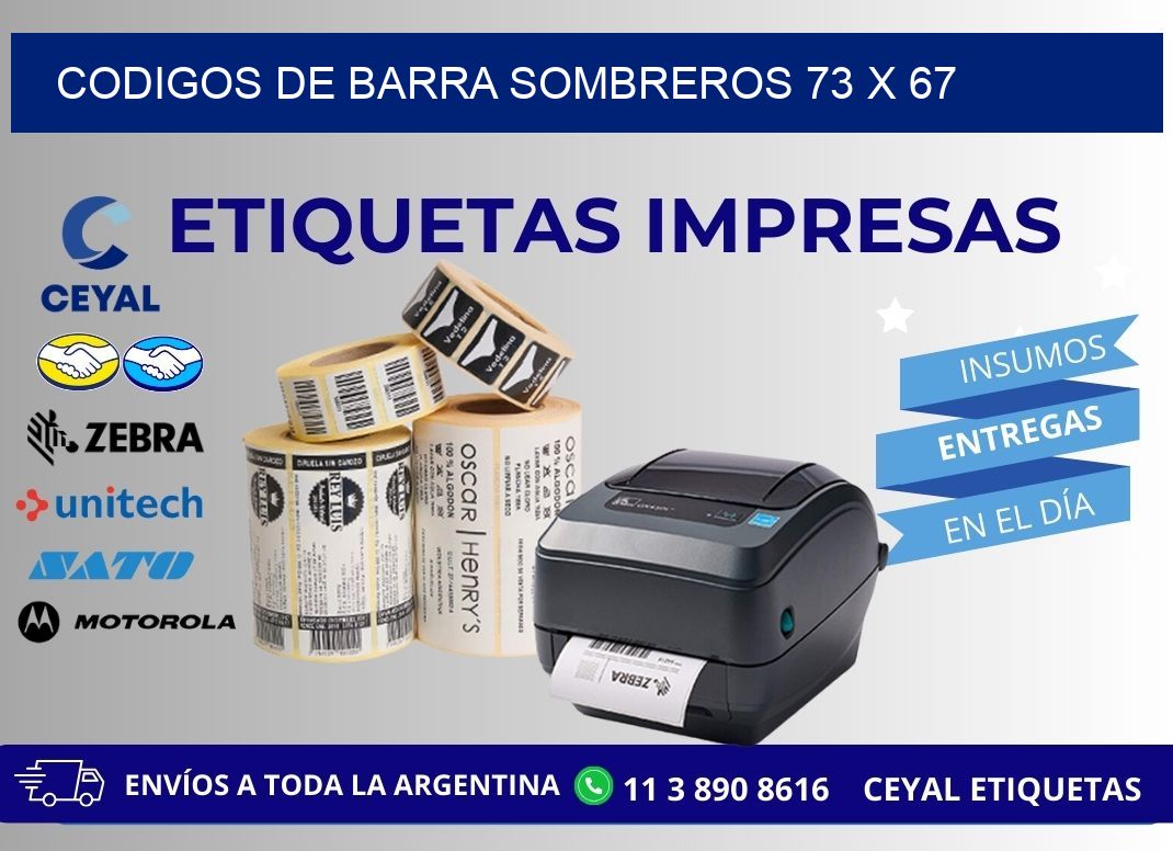 CODIGOS DE BARRA SOMBREROS 73 x 67