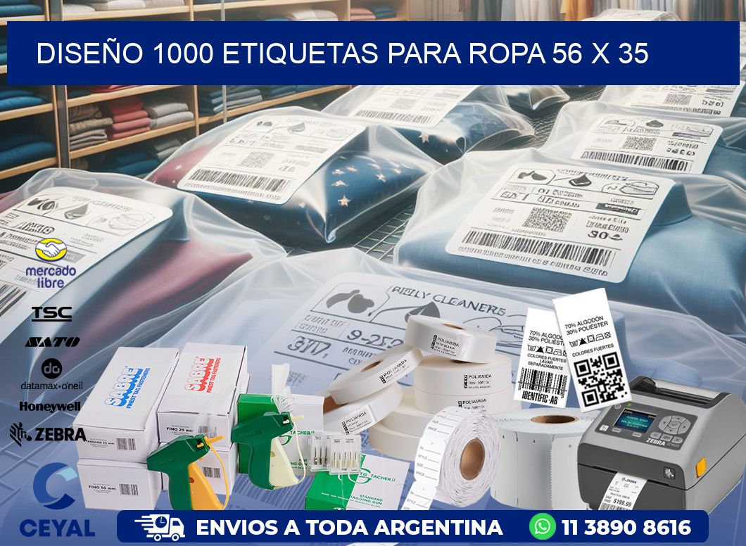 DISEÑO 1000 ETIQUETAS PARA ROPA 56 x 35