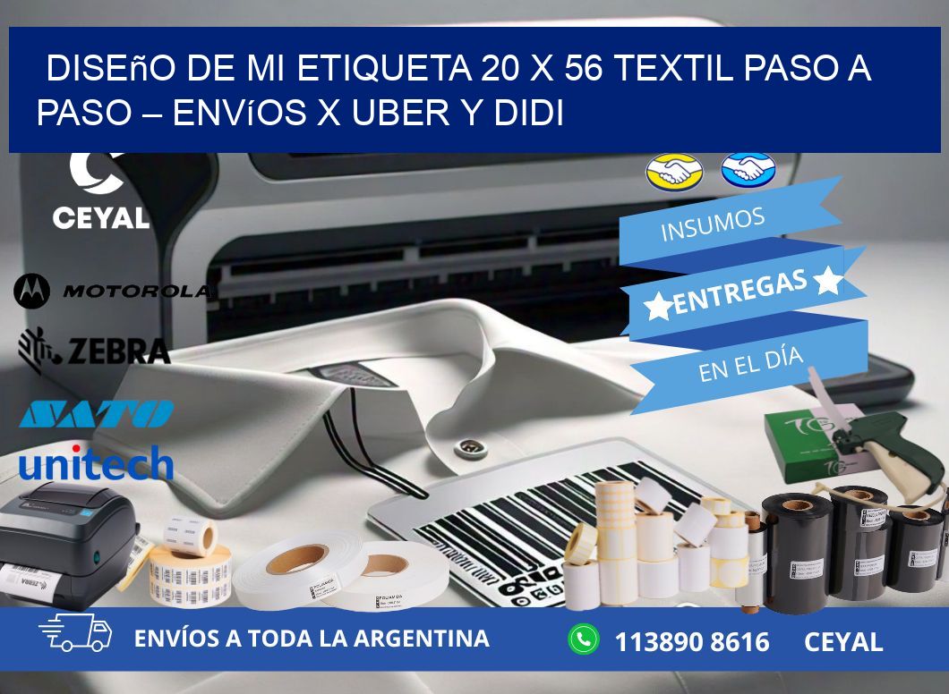 Diseño de mi Etiqueta 20 x 56 textil paso a paso – Envíos x Uber y DiDi