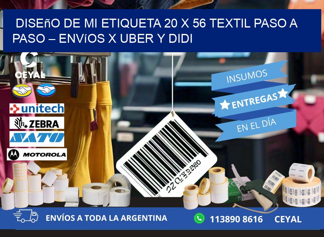 Diseño de mi Etiqueta 20 x 56 textil paso a paso – Envíos x Uber y DiDi