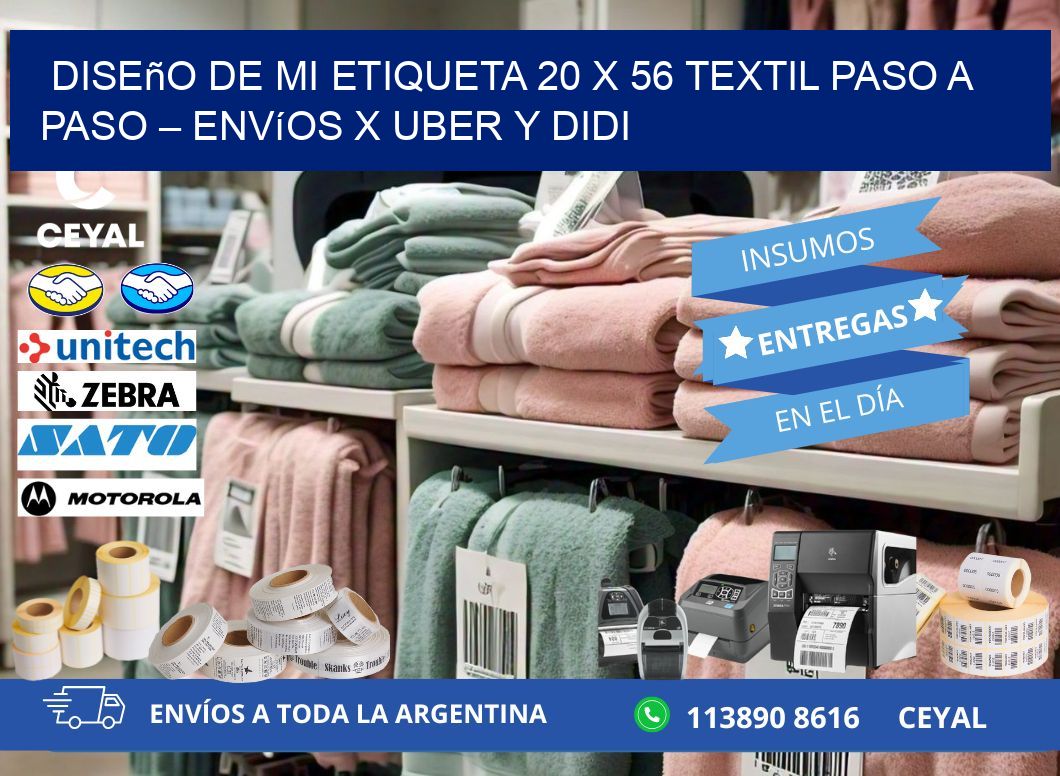 Diseño de mi Etiqueta 20 x 56 textil paso a paso – Envíos x Uber y DiDi