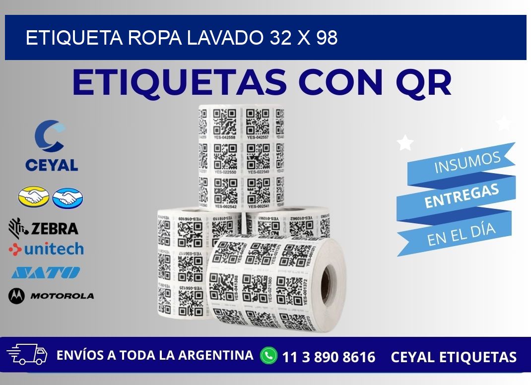 ETIQUETA ROPA LAVADO 32 x 98