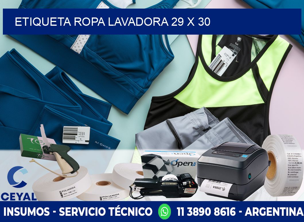 ETIQUETA ROPA LAVADORA 29 x 30
