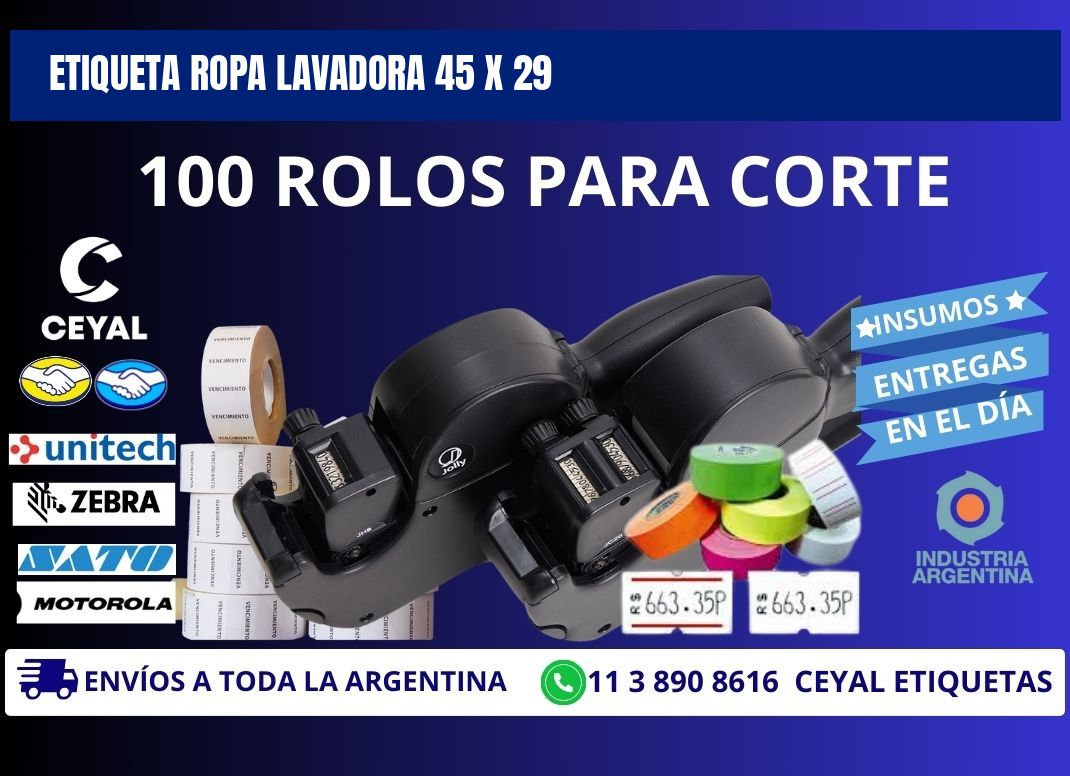 ETIQUETA ROPA LAVADORA 45 x 29