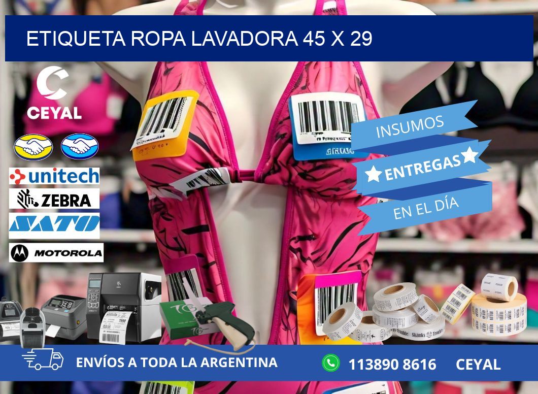 ETIQUETA ROPA LAVADORA 45 x 29