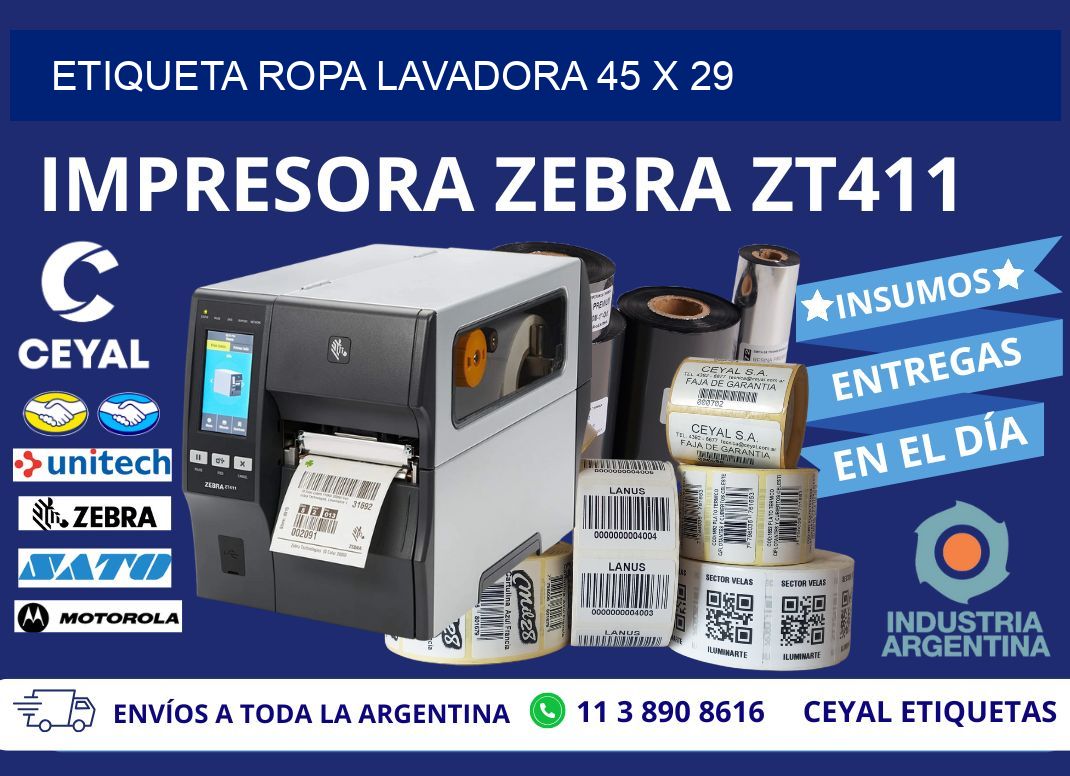 ETIQUETA ROPA LAVADORA 45 x 29