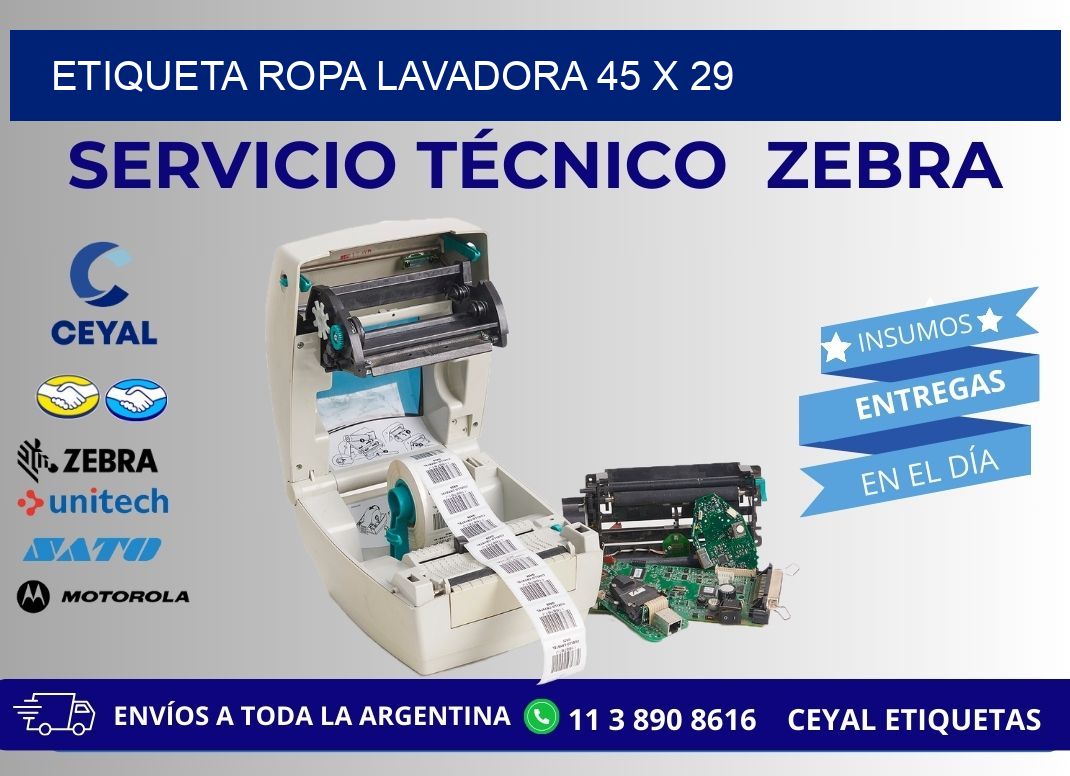 ETIQUETA ROPA LAVADORA 45 x 29
