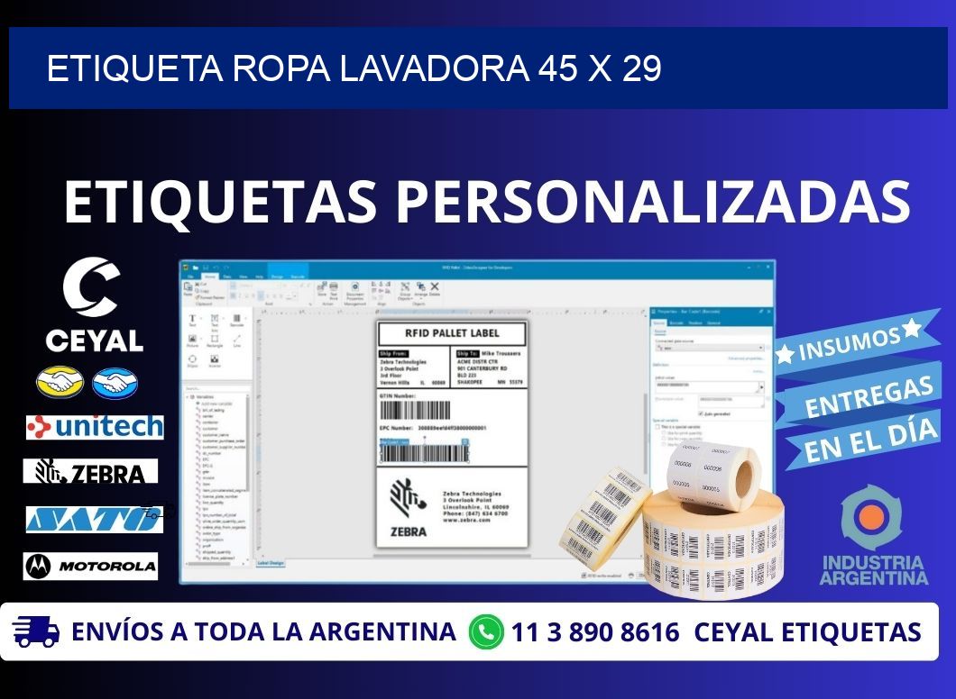 ETIQUETA ROPA LAVADORA 45 x 29