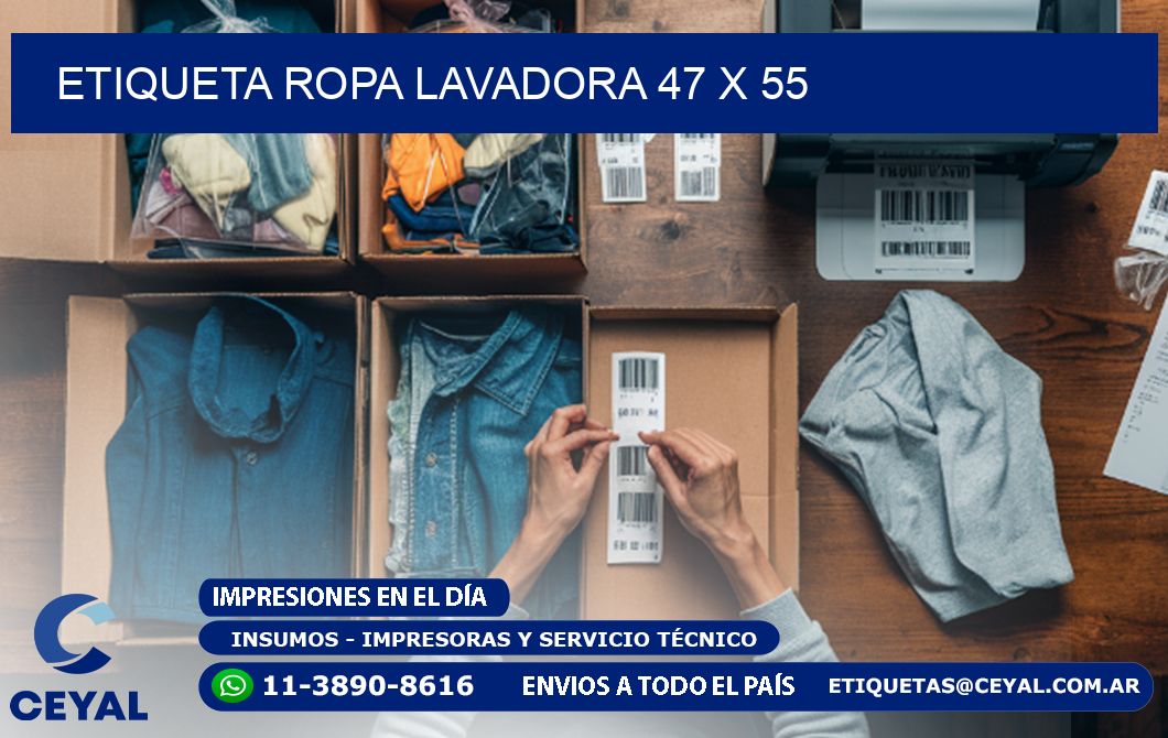 ETIQUETA ROPA LAVADORA 47 x 55