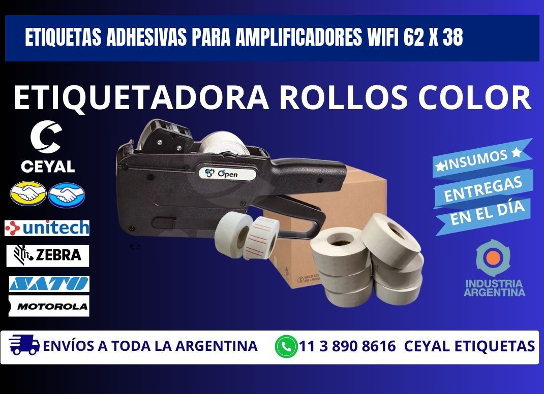 ETIQUETAS ADHESIVAS PARA AMPLIFICADORES WIFI 62 x 38