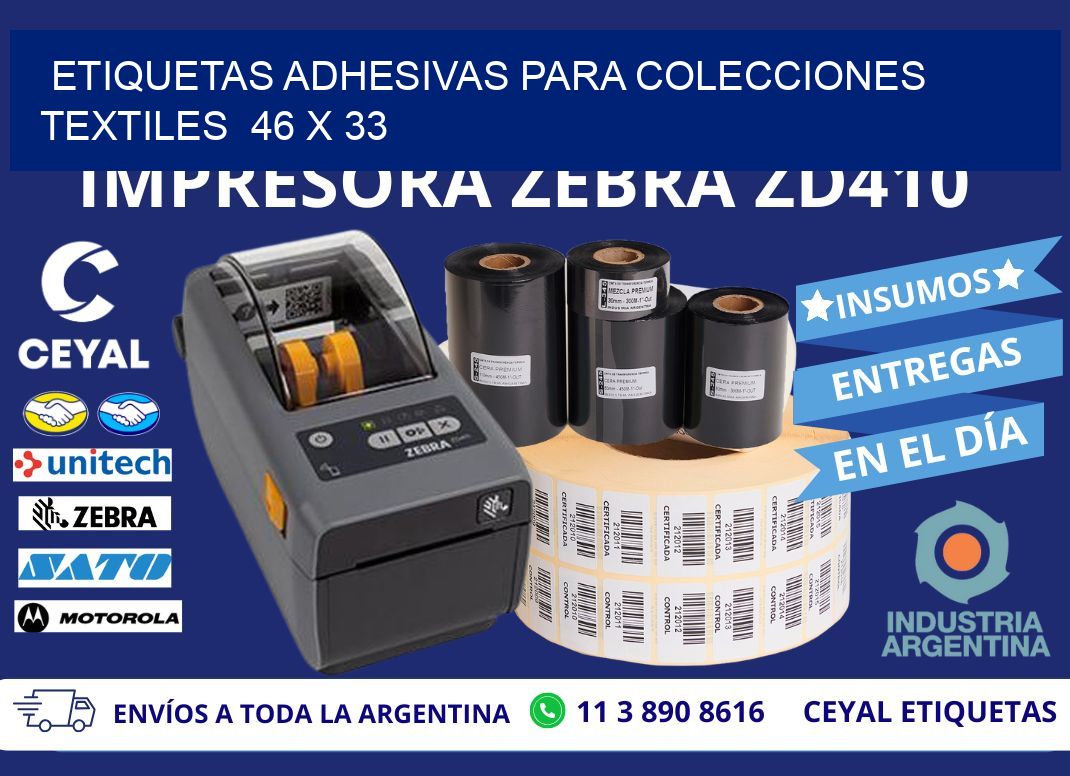 ETIQUETAS ADHESIVAS PARA COLECCIONES TEXTILES  46 x 33