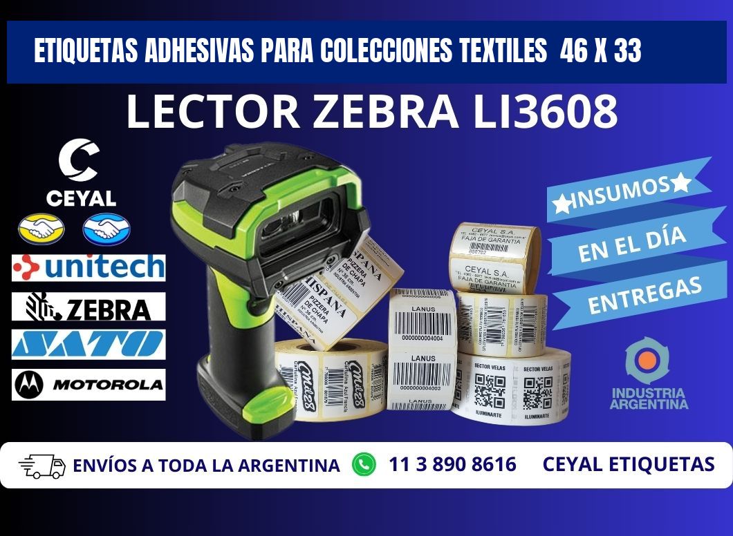 ETIQUETAS ADHESIVAS PARA COLECCIONES TEXTILES  46 x 33