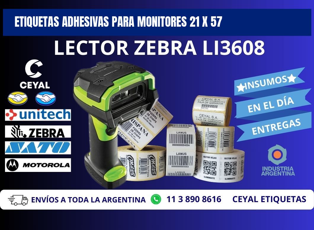 ETIQUETAS ADHESIVAS PARA MONITORES 21 x 57
