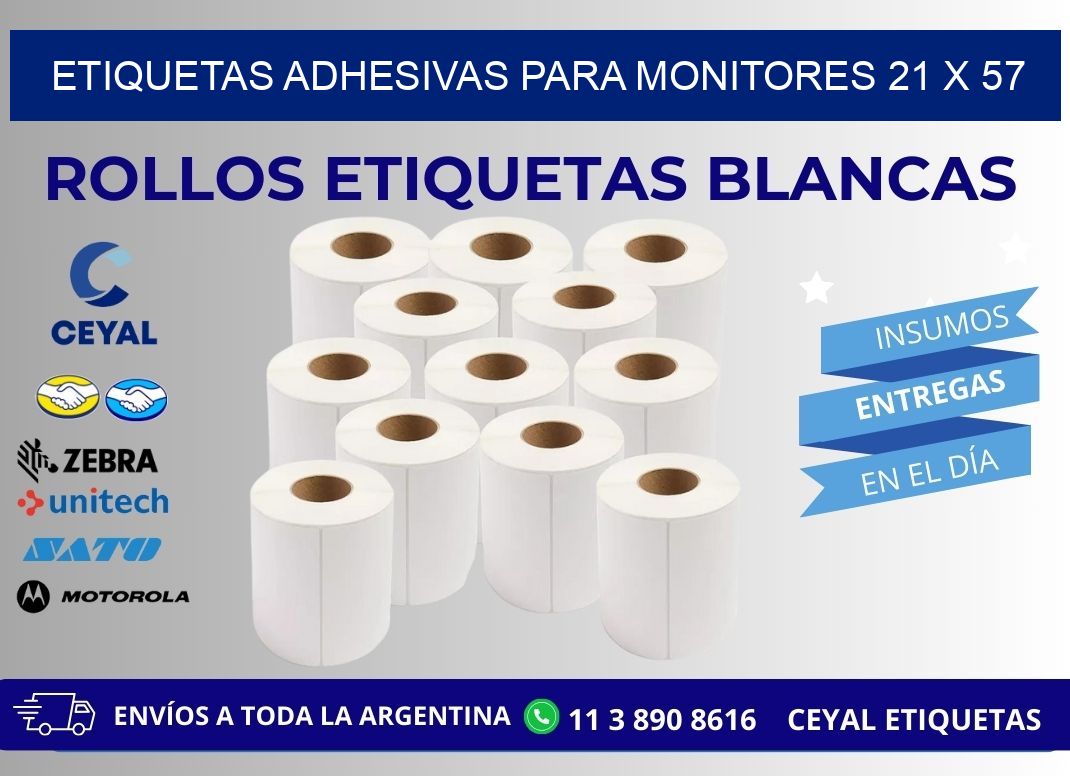 ETIQUETAS ADHESIVAS PARA MONITORES 21 x 57