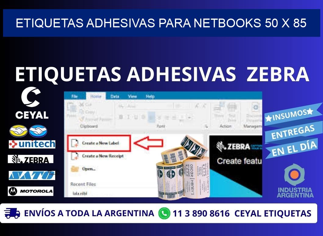 ETIQUETAS ADHESIVAS PARA NETBOOKS 50 x 85