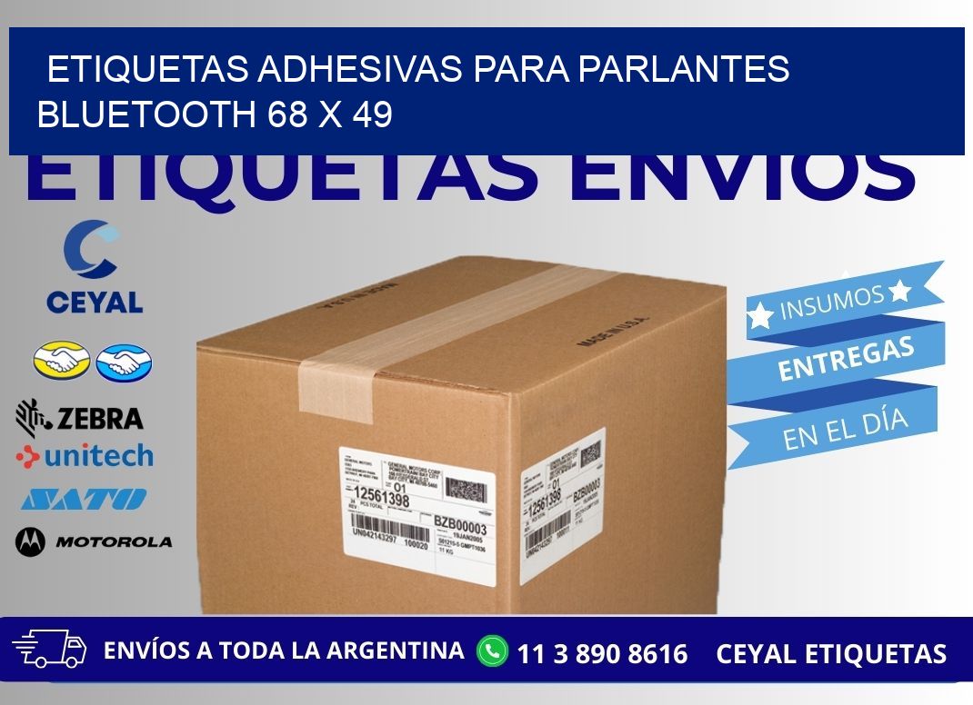 ETIQUETAS ADHESIVAS PARA PARLANTES BLUETOOTH 68 x 49