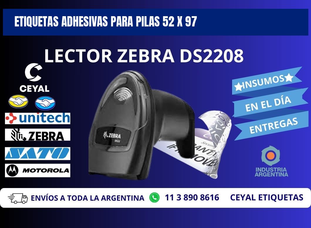 ETIQUETAS ADHESIVAS PARA PILAS 52 x 97