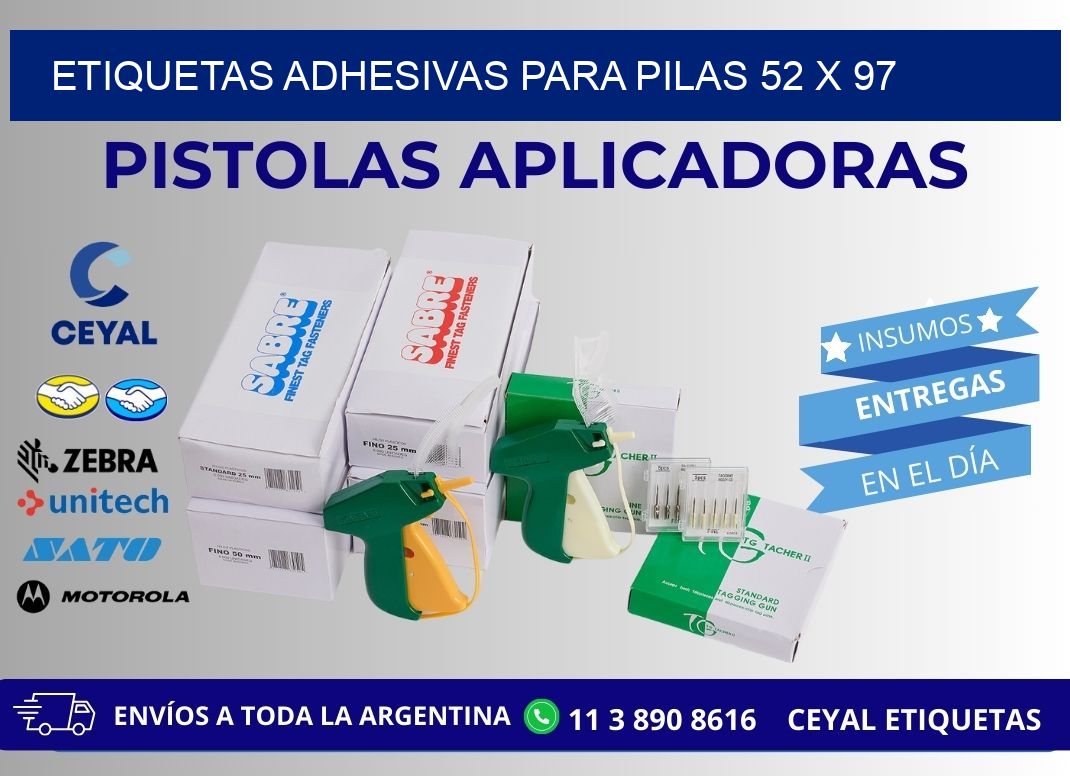 ETIQUETAS ADHESIVAS PARA PILAS 52 x 97
