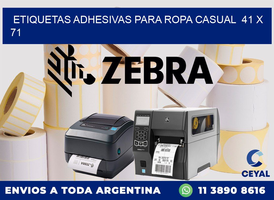 ETIQUETAS ADHESIVAS PARA ROPA CASUAL  41 x 71