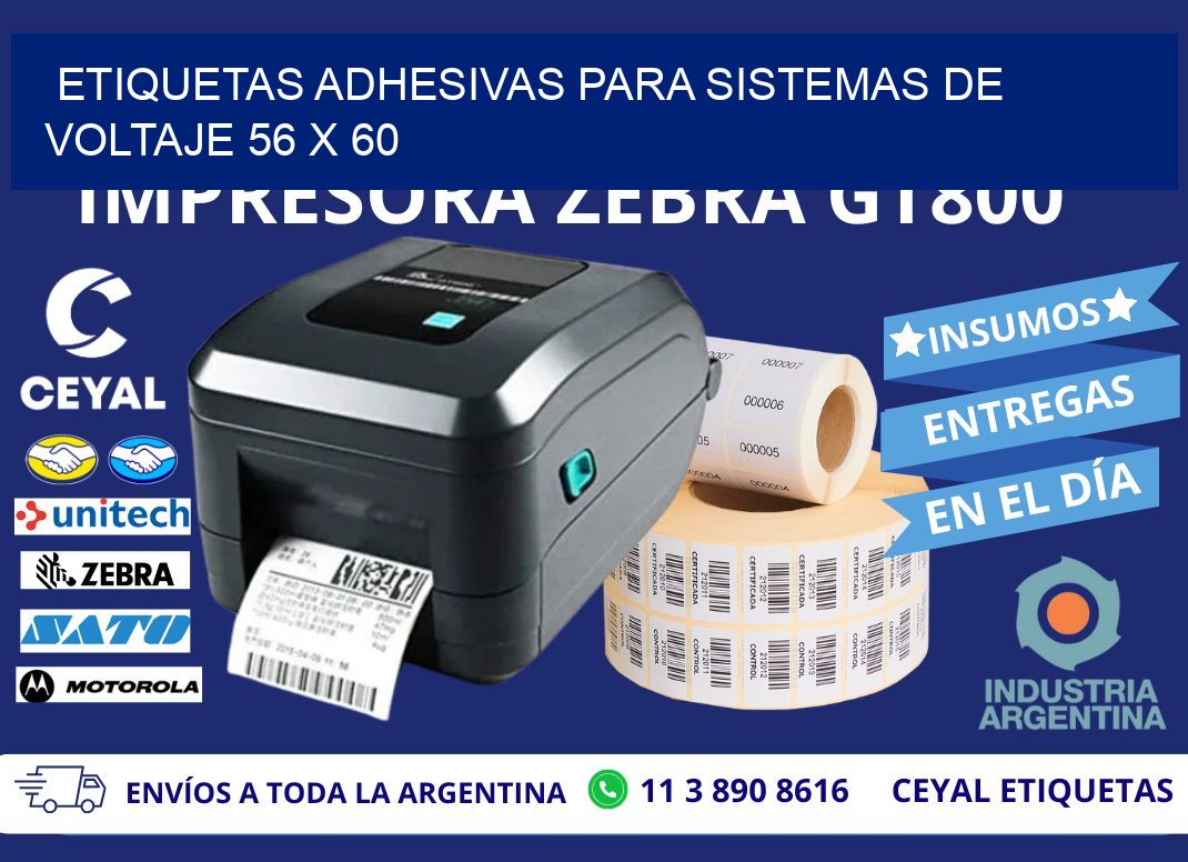 ETIQUETAS ADHESIVAS PARA SISTEMAS DE VOLTAJE 56 x 60