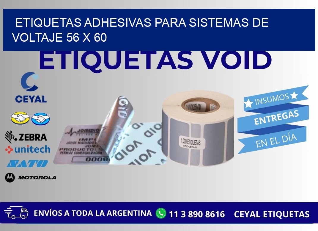 ETIQUETAS ADHESIVAS PARA SISTEMAS DE VOLTAJE 56 x 60