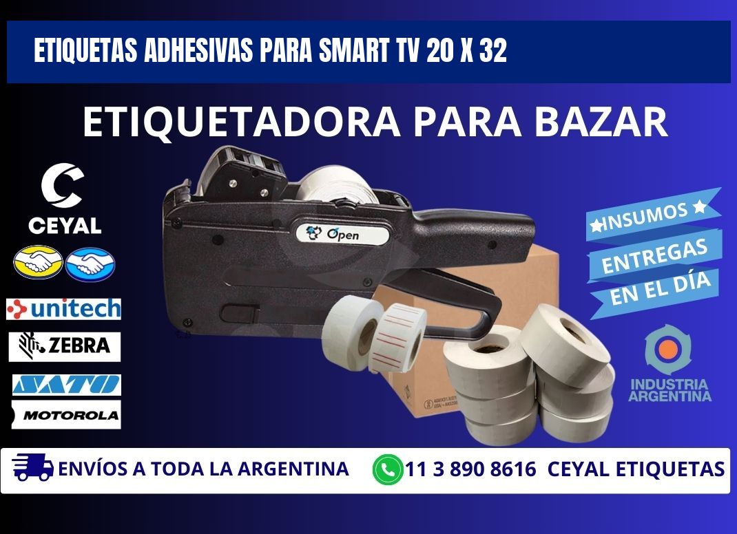 ETIQUETAS ADHESIVAS PARA SMART TV 20 x 32