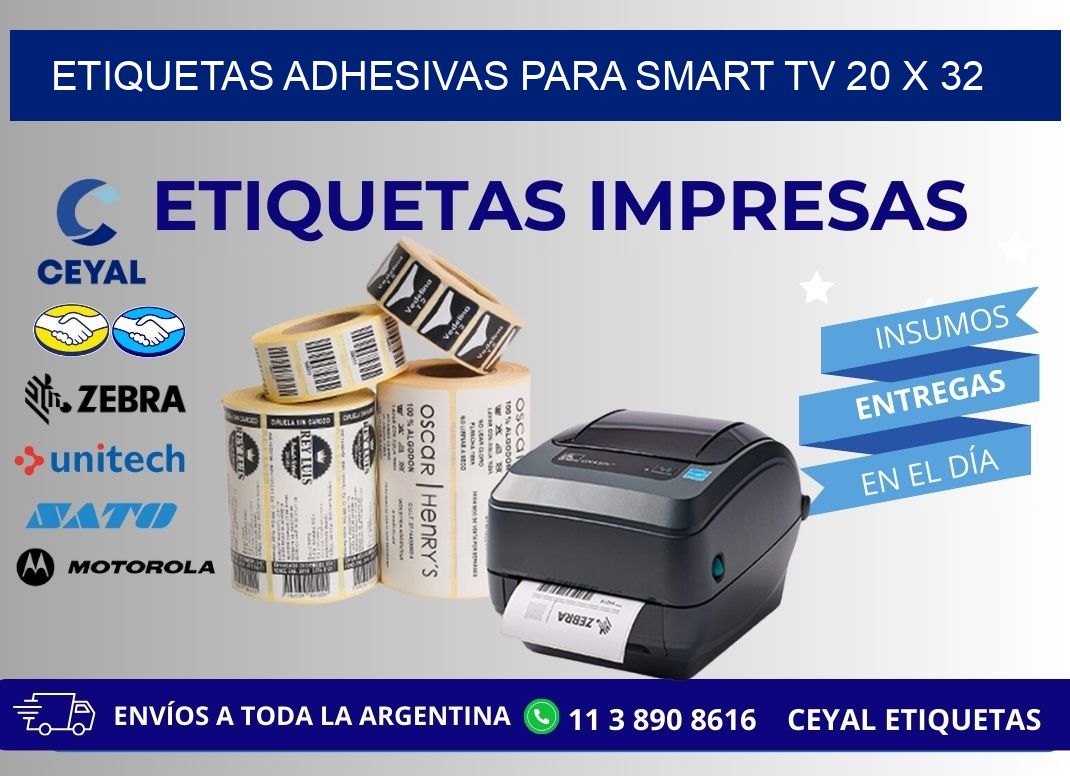 ETIQUETAS ADHESIVAS PARA SMART TV 20 x 32