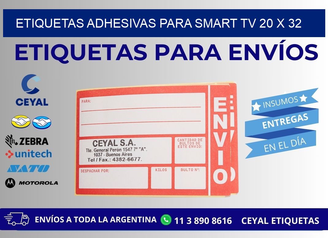 ETIQUETAS ADHESIVAS PARA SMART TV 20 x 32