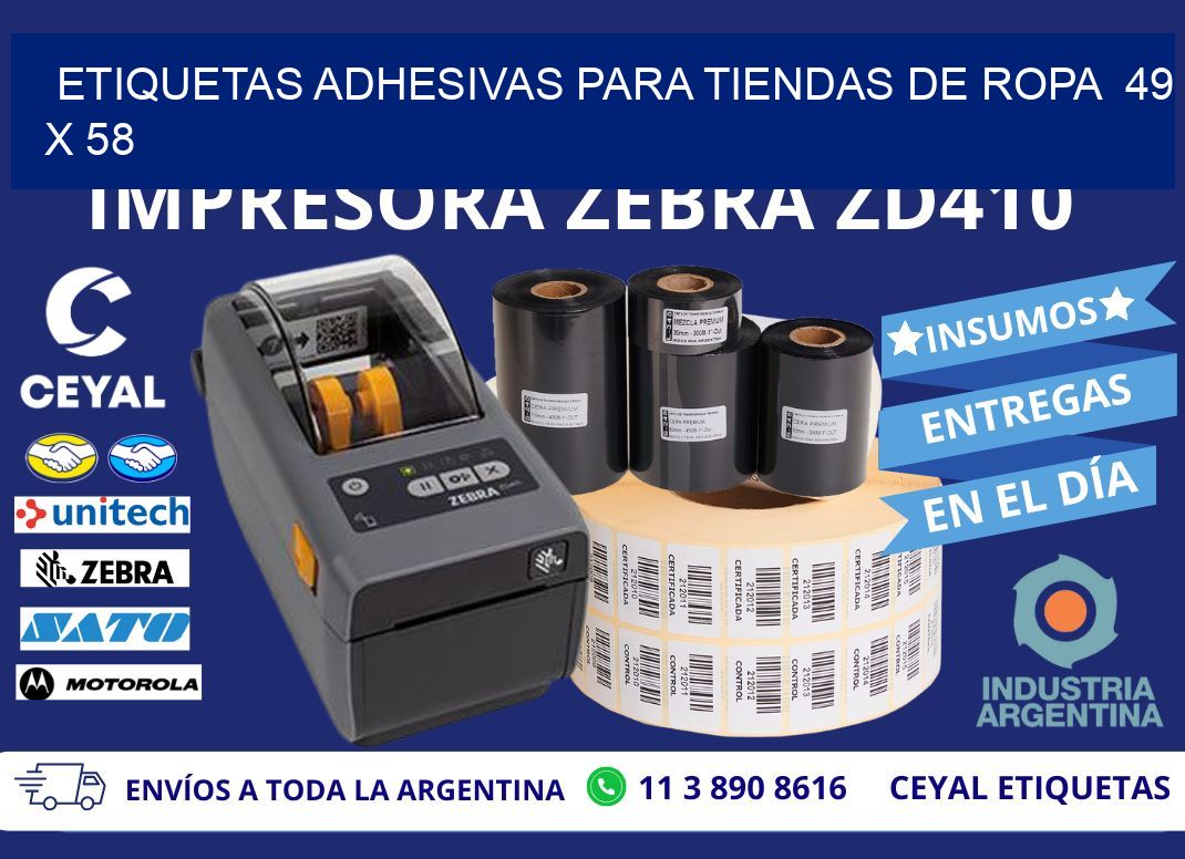 ETIQUETAS ADHESIVAS PARA TIENDAS DE ROPA  49 x 58