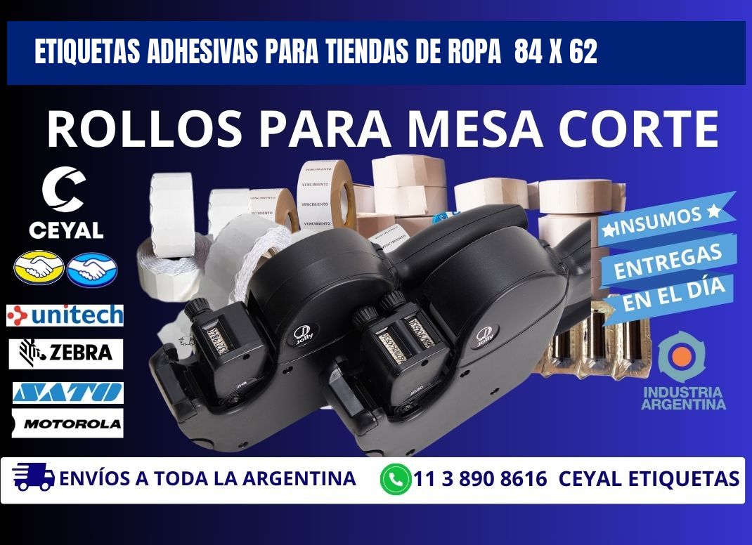 ETIQUETAS ADHESIVAS PARA TIENDAS DE ROPA  84 x 62