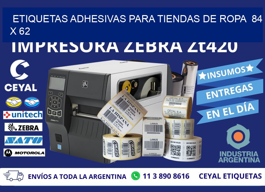 ETIQUETAS ADHESIVAS PARA TIENDAS DE ROPA  84 x 62