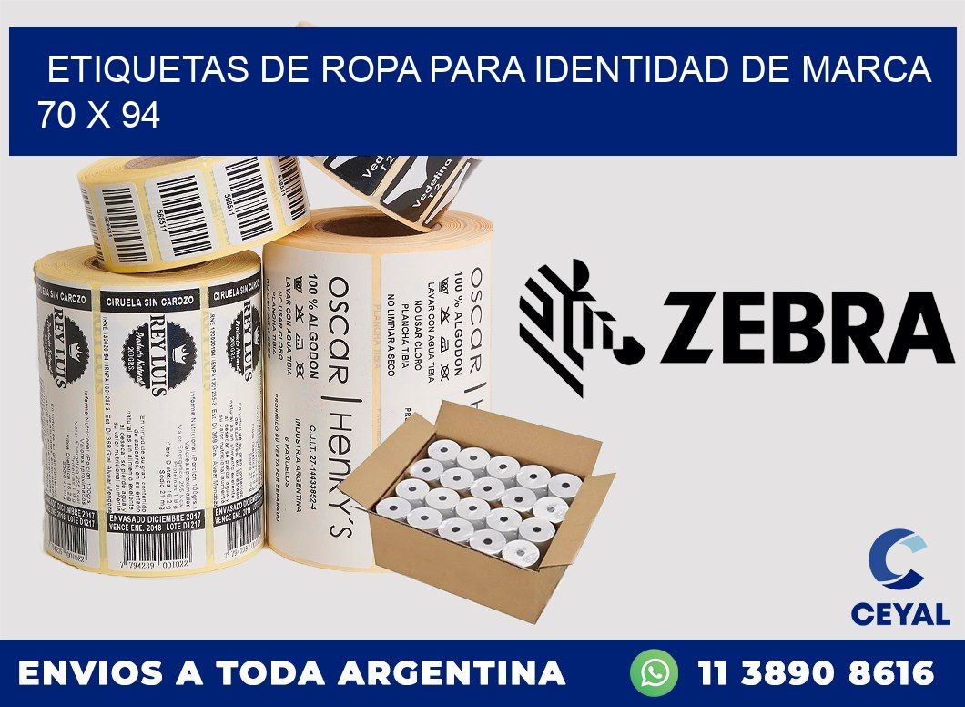 ETIQUETAS DE ROPA PARA IDENTIDAD DE MARCA 70 x 94