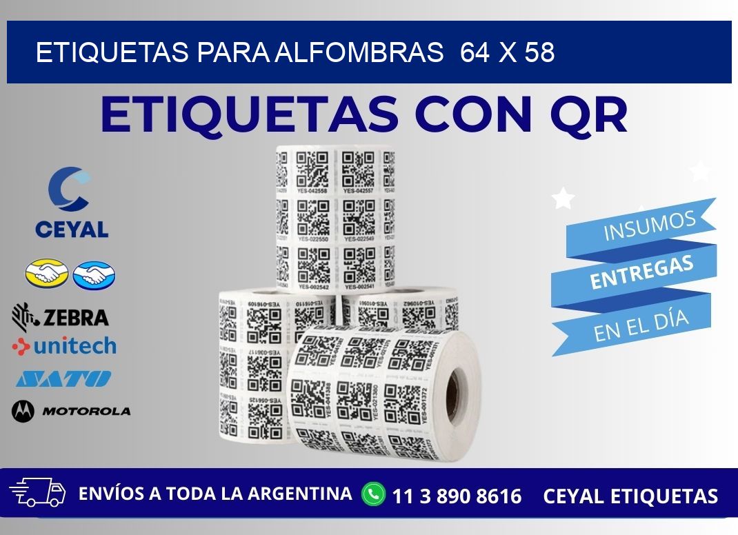 ETIQUETAS PARA ALFOMBRAS  64 x 58