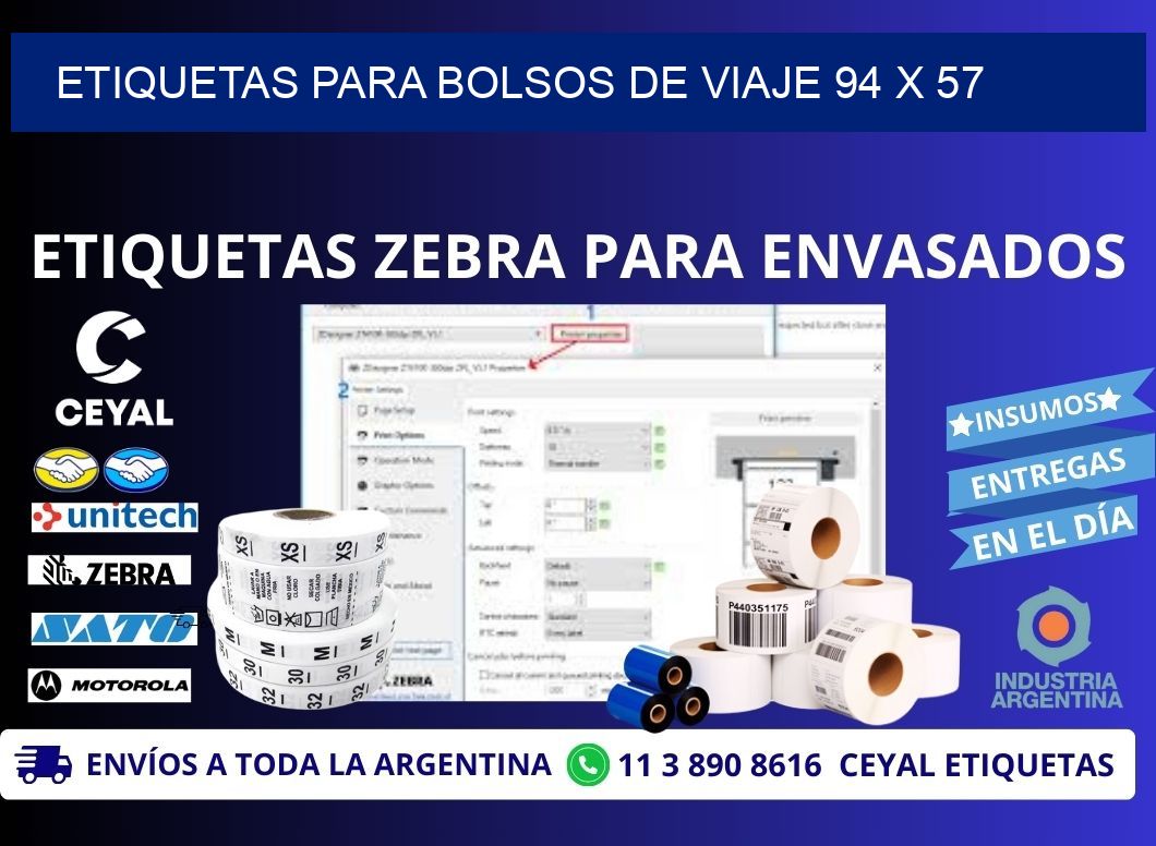 ETIQUETAS PARA BOLSOS DE VIAJE 94 x 57