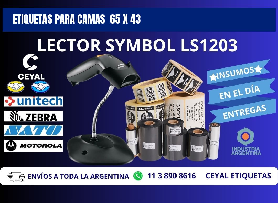 ETIQUETAS PARA CAMAS  65 x 43