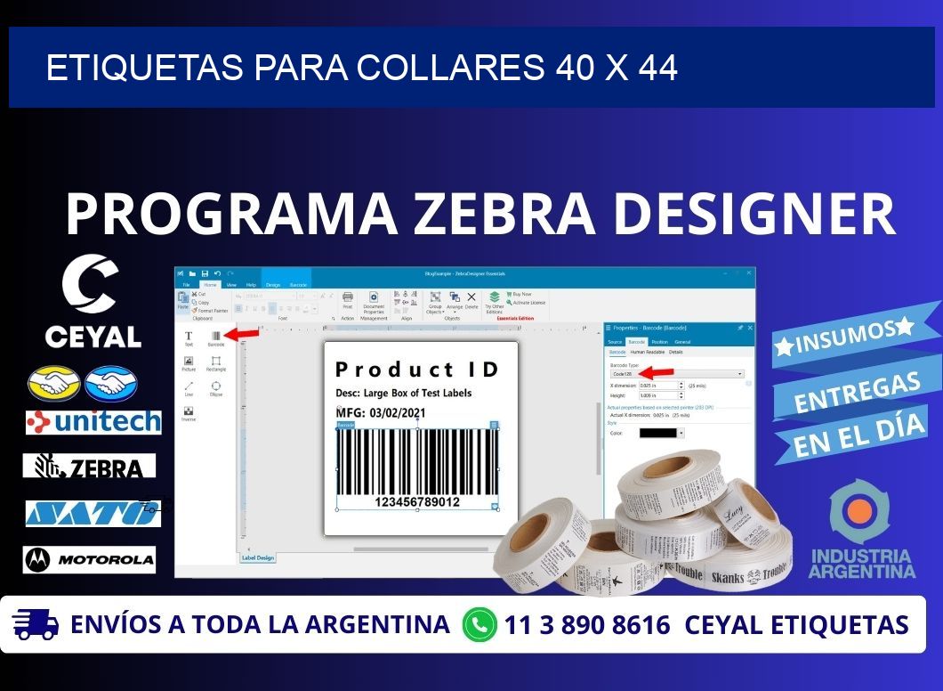 ETIQUETAS PARA COLLARES 40 x 44