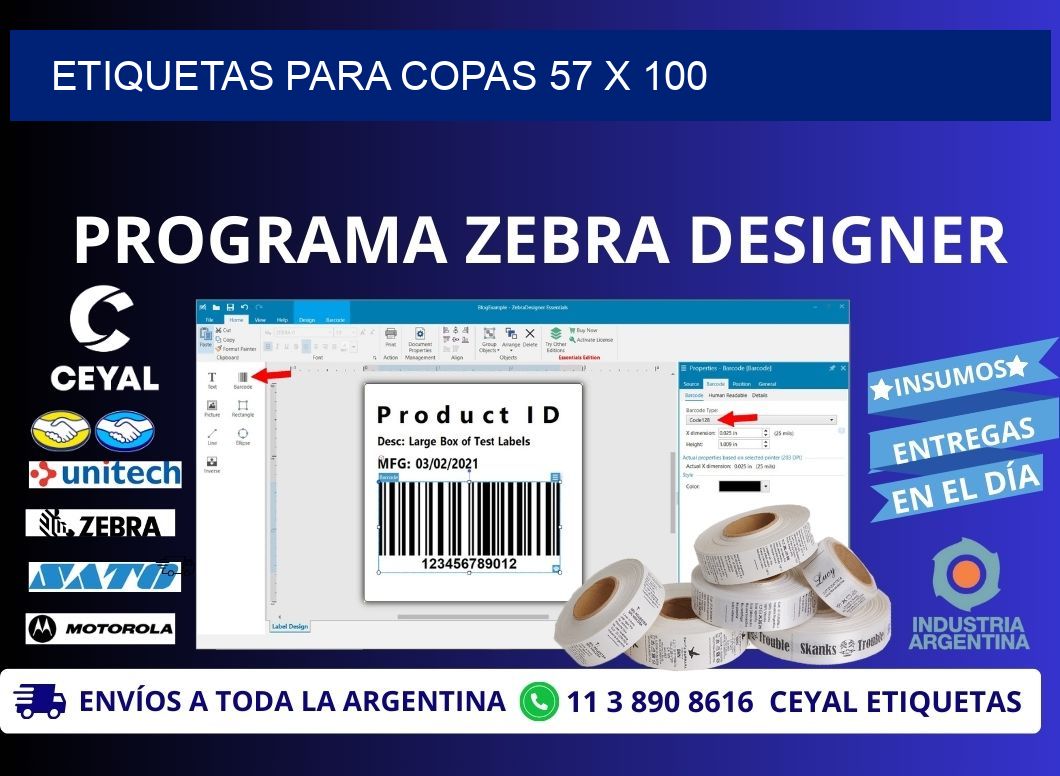 ETIQUETAS PARA COPAS 57 x 100