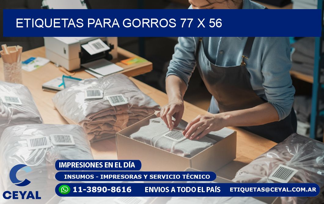 ETIQUETAS PARA GORROS 77 x 56