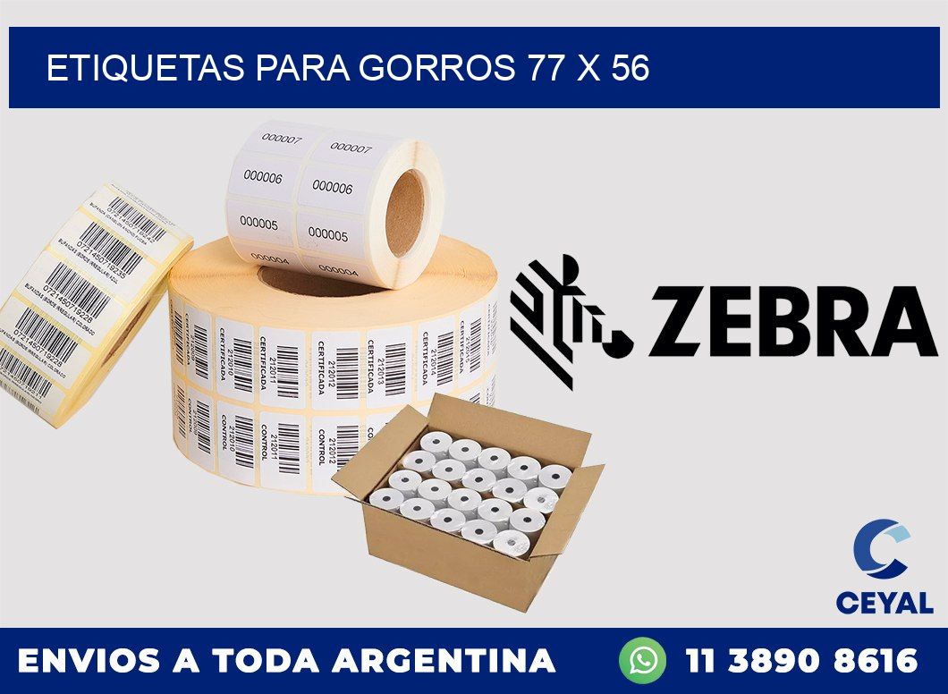 ETIQUETAS PARA GORROS 77 x 56