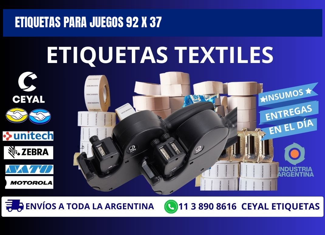 ETIQUETAS PARA JUEGOS 92 x 37
