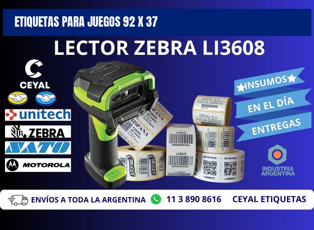 ETIQUETAS PARA JUEGOS 92 x 37