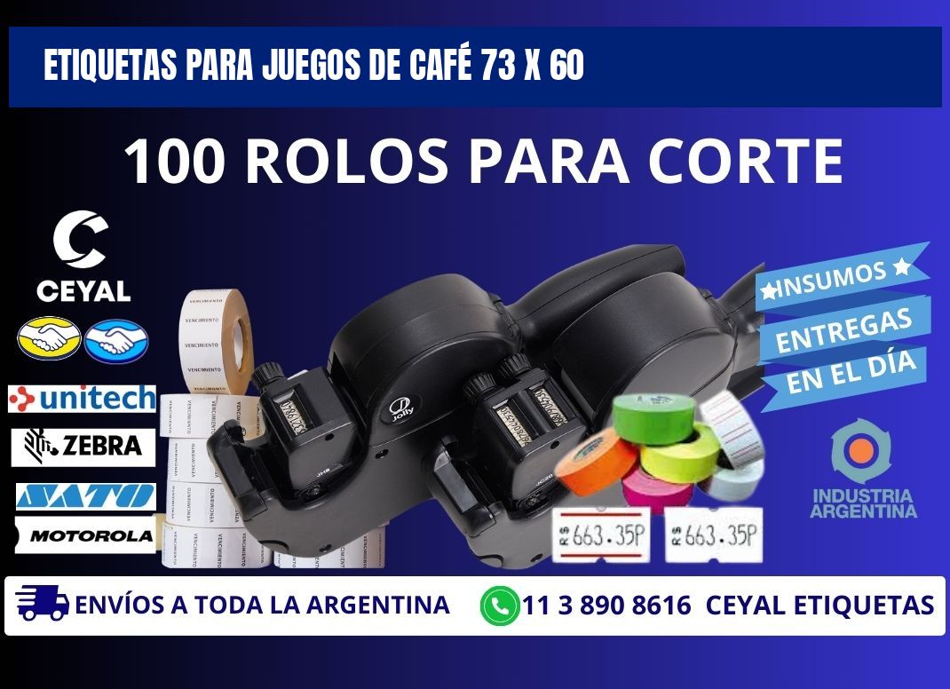 ETIQUETAS PARA JUEGOS DE CAFÉ 73 x 60