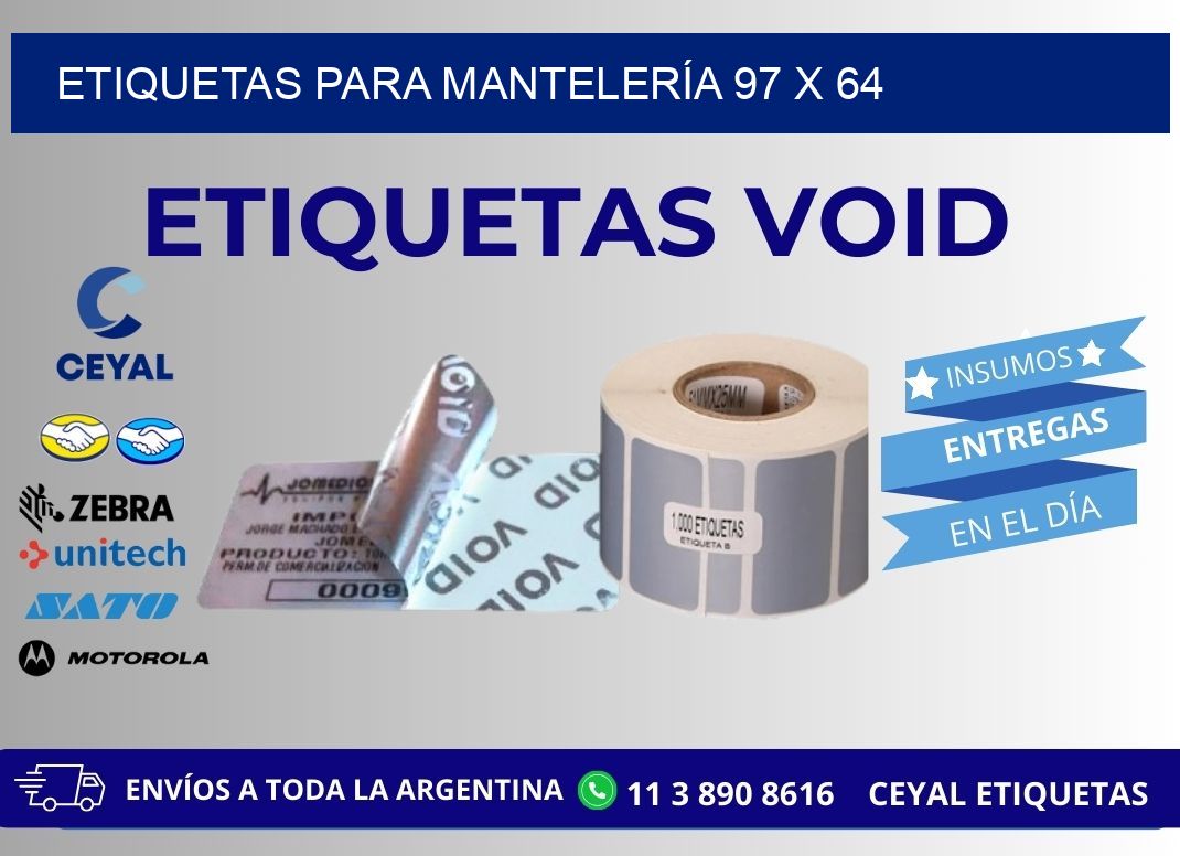 ETIQUETAS PARA MANTELERÍA 97 x 64