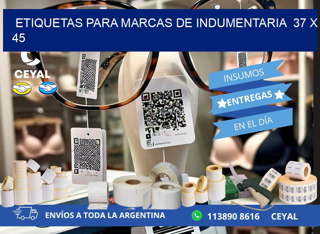 ETIQUETAS PARA MARCAS DE INDUMENTARIA  37 x 45