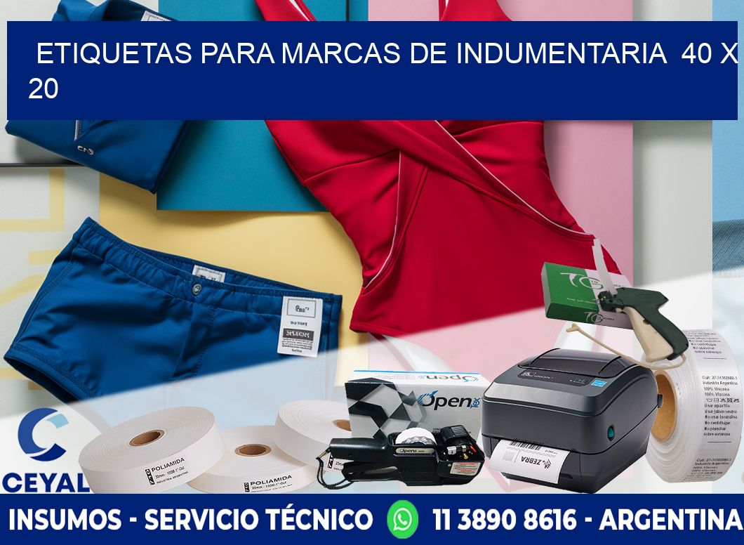 ETIQUETAS PARA MARCAS DE INDUMENTARIA  40 x 20