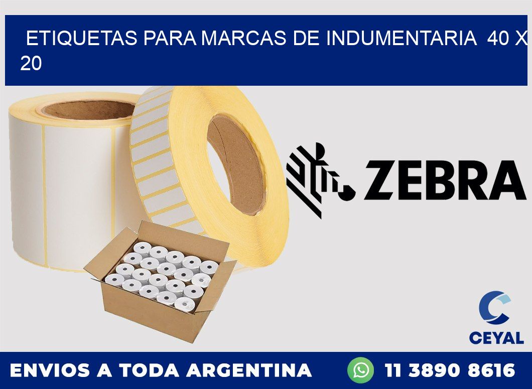 ETIQUETAS PARA MARCAS DE INDUMENTARIA  40 x 20