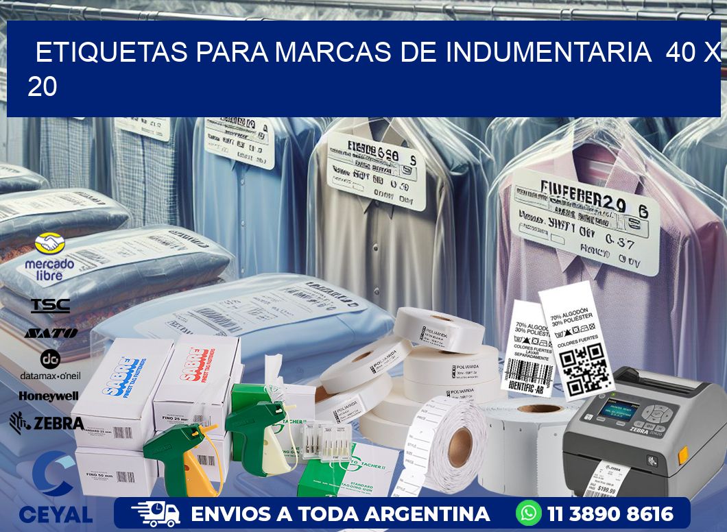 ETIQUETAS PARA MARCAS DE INDUMENTARIA  40 x 20